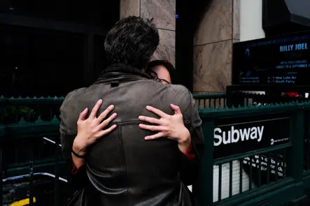 a couple embracing in New York