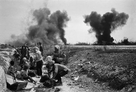 bomb attack in the horizon b&w