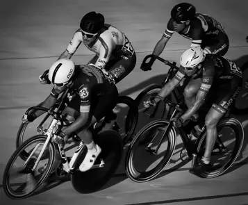 group of bicycle people