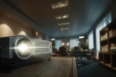 old leica projector in a living room