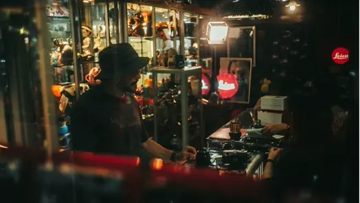 A man is in a shop