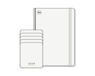 Line drawing notebook and magnetic smartphone card holder