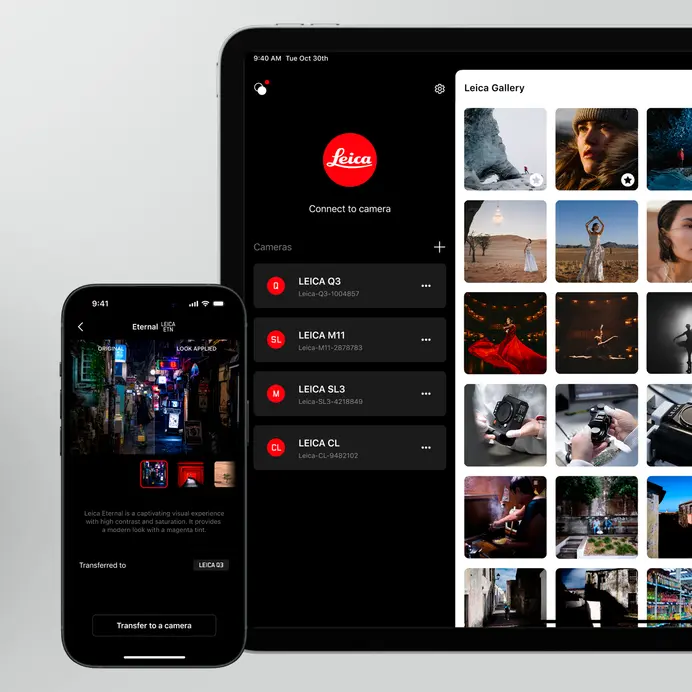 Leica Fotos Tablet and Handy view