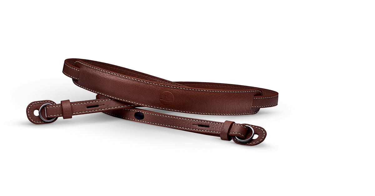 Carrying strap with protective tab, leather, vintage brown | Leica 