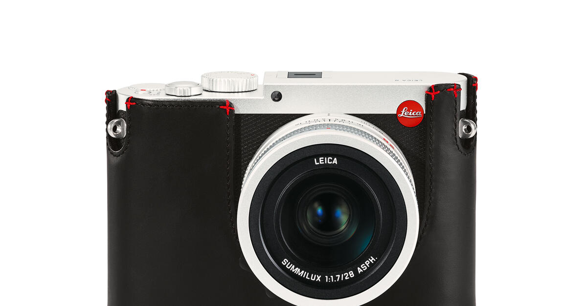 プロテクター ライカQ、レザー、ブラック、レッドステッチ | Leica 