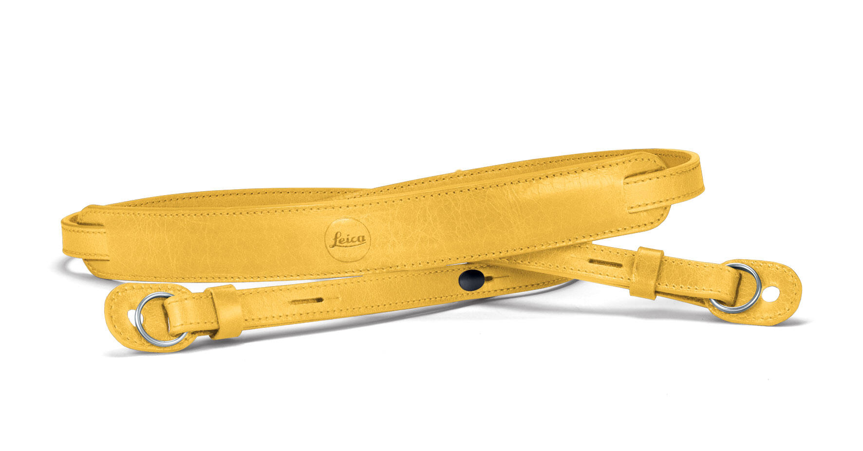 Carrying strap with protective tab, leather, yellow Leica Camera JP