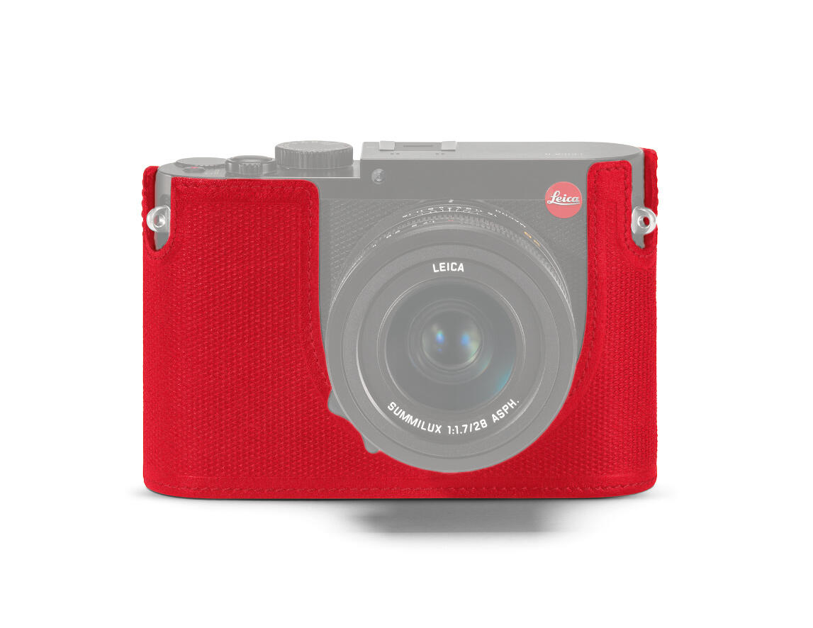 Leica protector Q, leather, red | Leica Camera AG