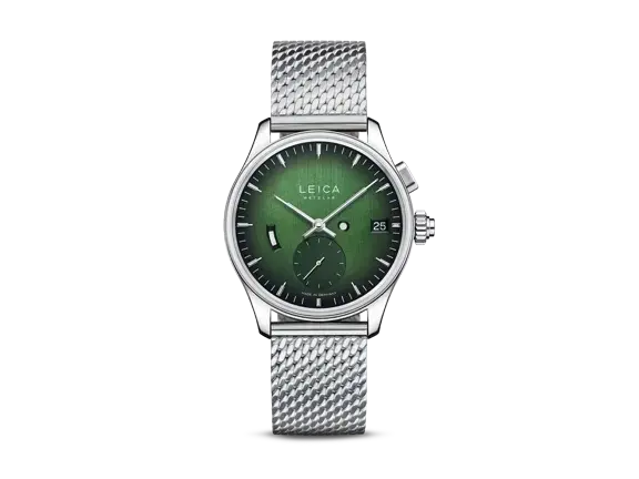98288_Leica_ZM1_Urban_Green_Milanaise_Stainless_Steel_metal_bracelet_front_1920px.webp