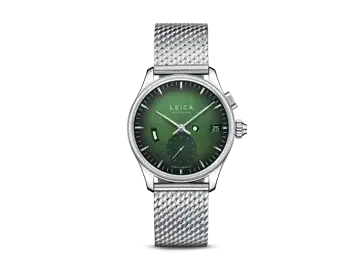 98288_Leica_ZM1_Urban_Green_Milanaise_Stainless_Steel_metal_bracelet_front_1920px.webp