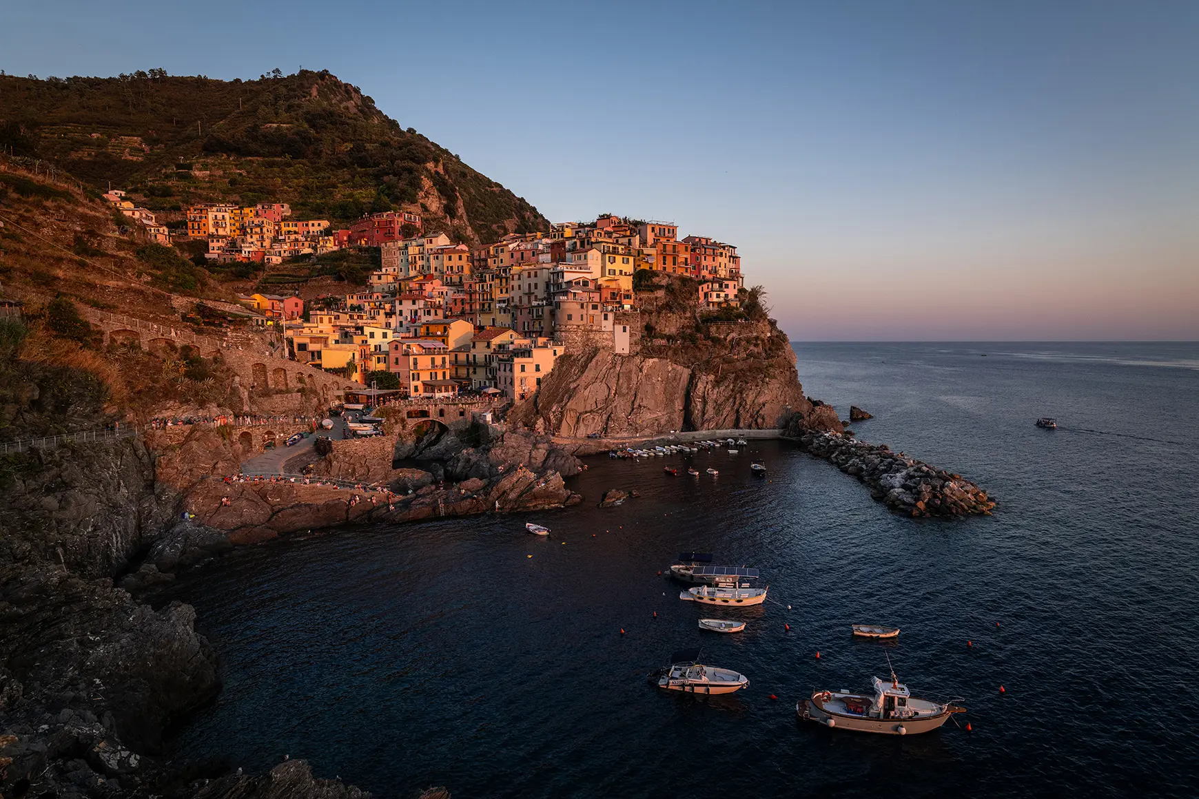 Village on the rocks over the sea.