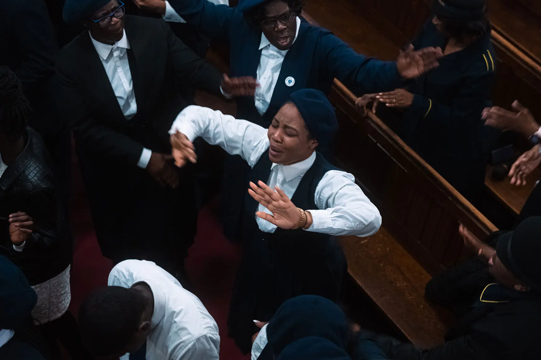 Woman singing in the church