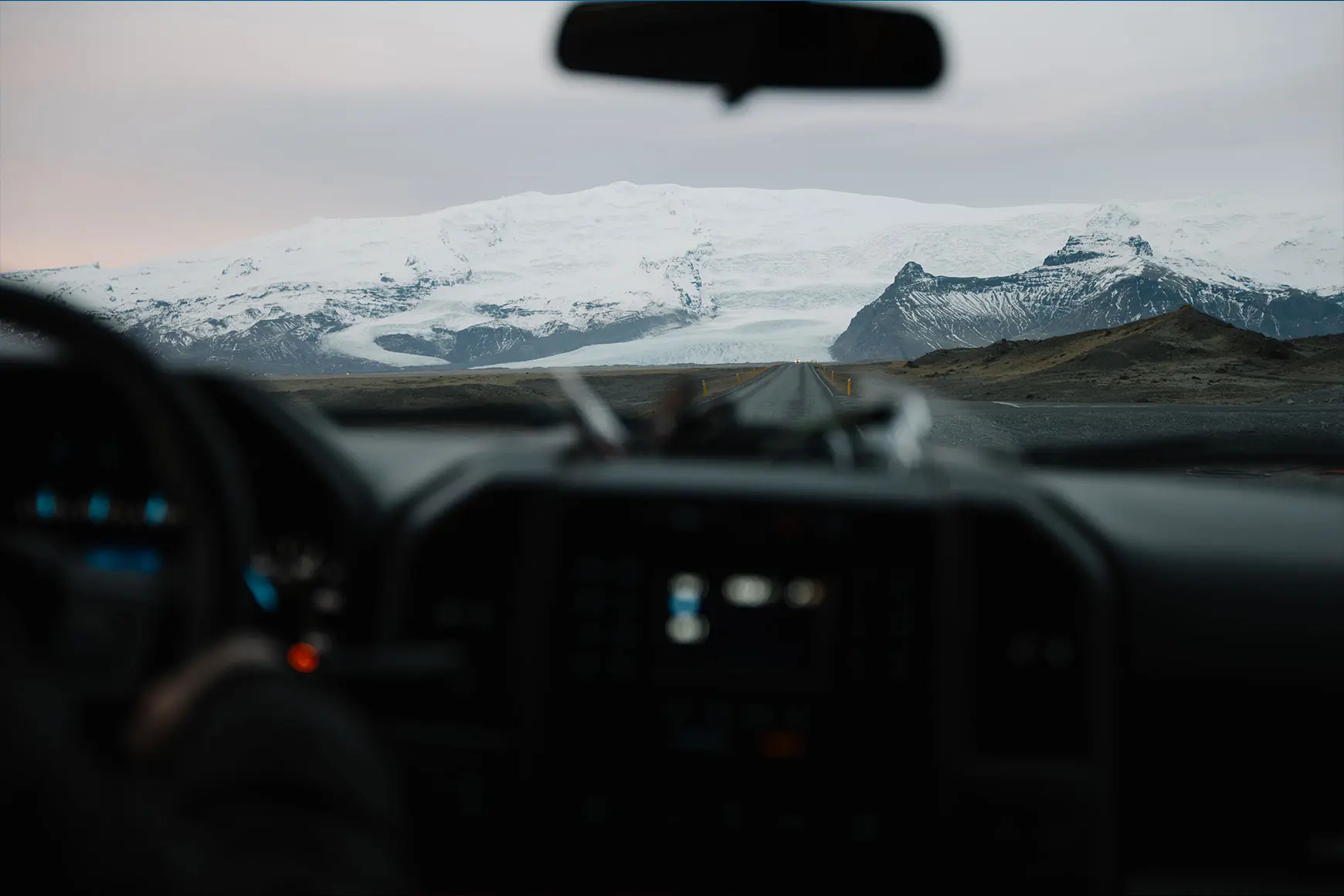 View from a car into a landscape