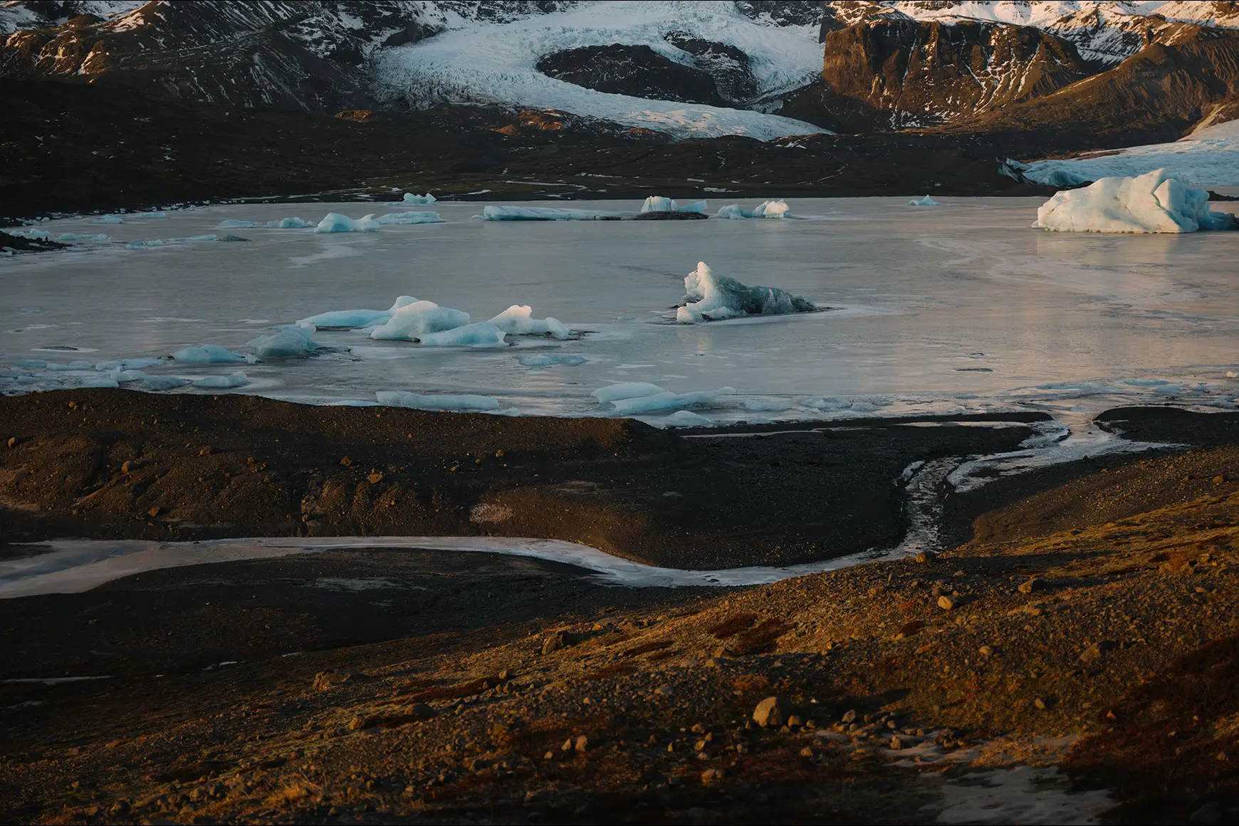 Ice lake landscape