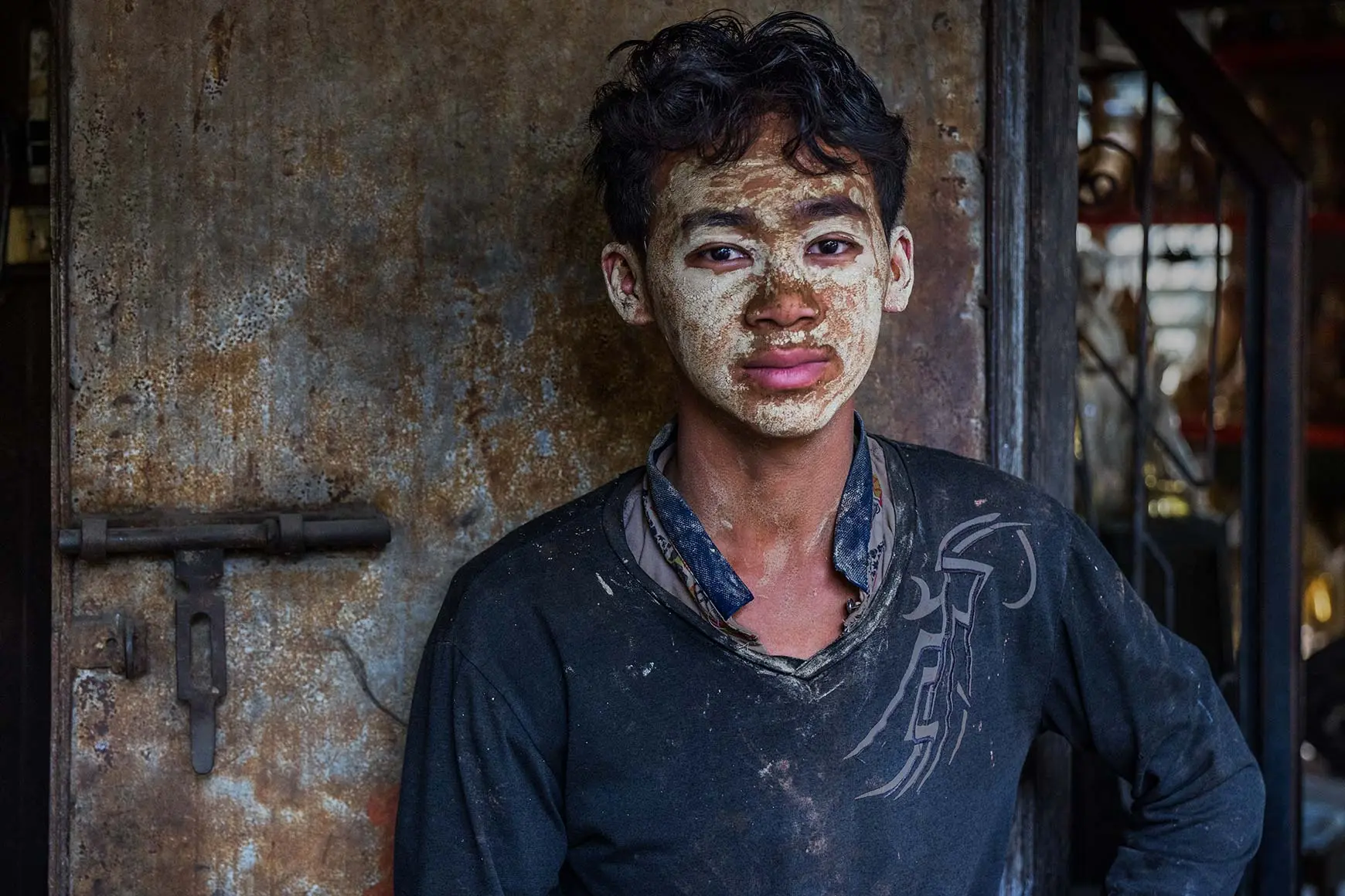 Portrait of a man with color in his face