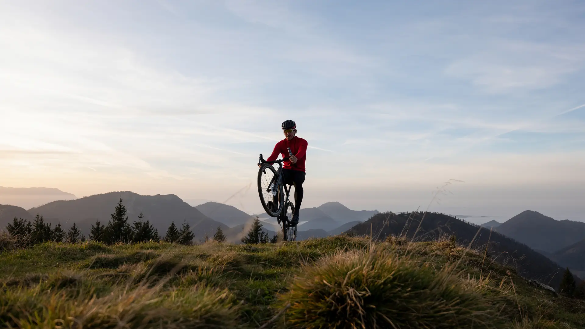 Mountain biker in the mountains