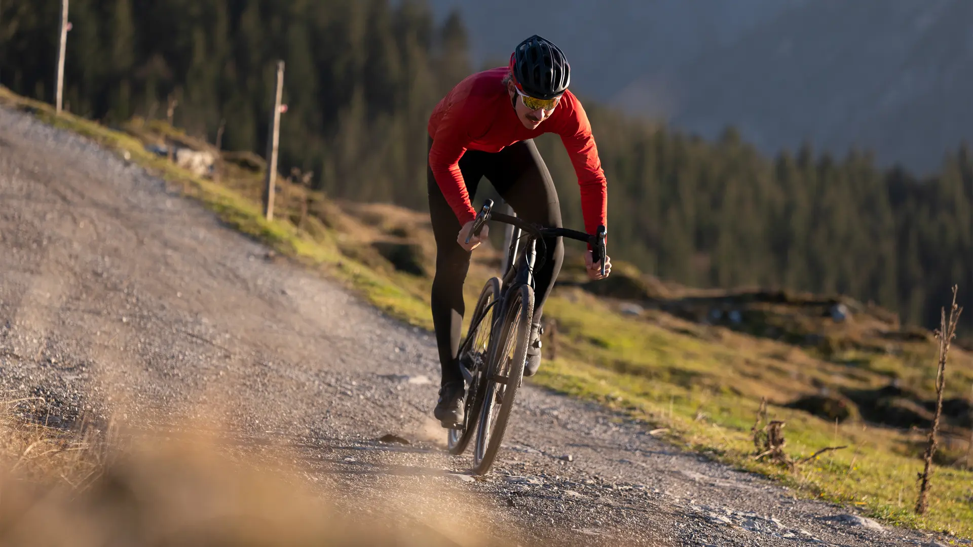 Mountain biker on the street