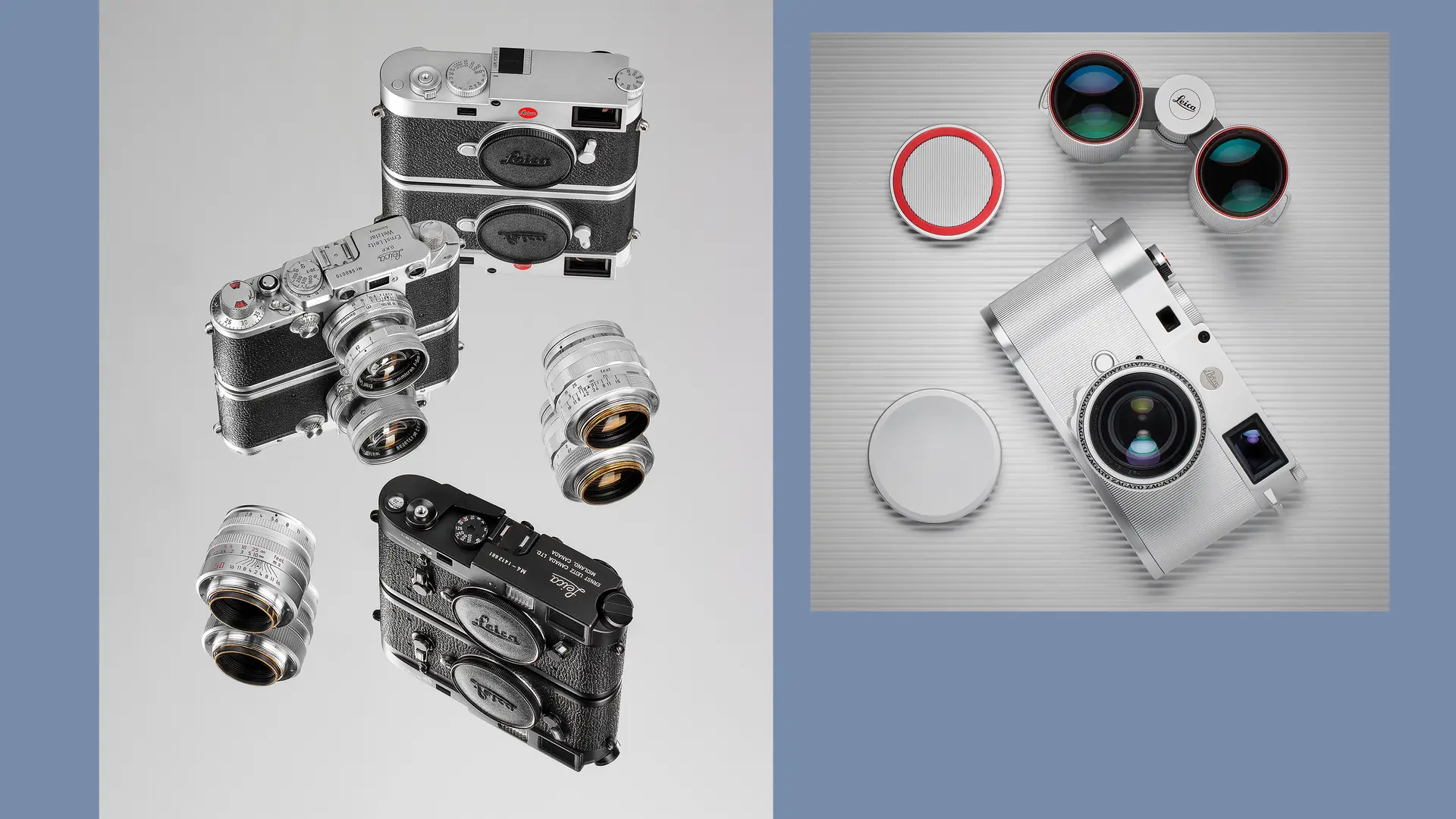 Old and new Leica M cameras