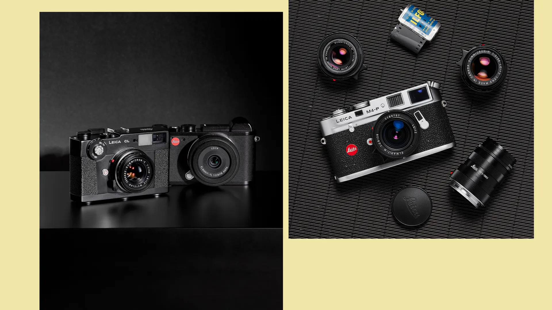 Various Leica cameras and lenses