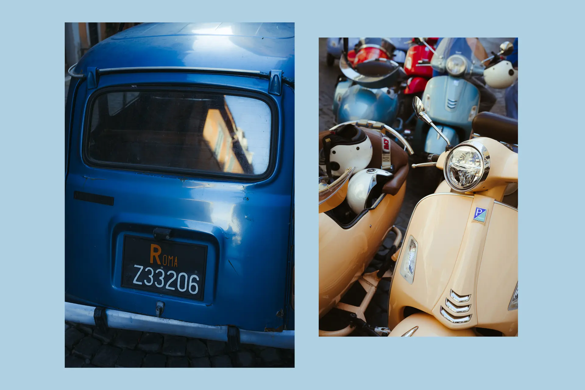 Typical italian car and scooters