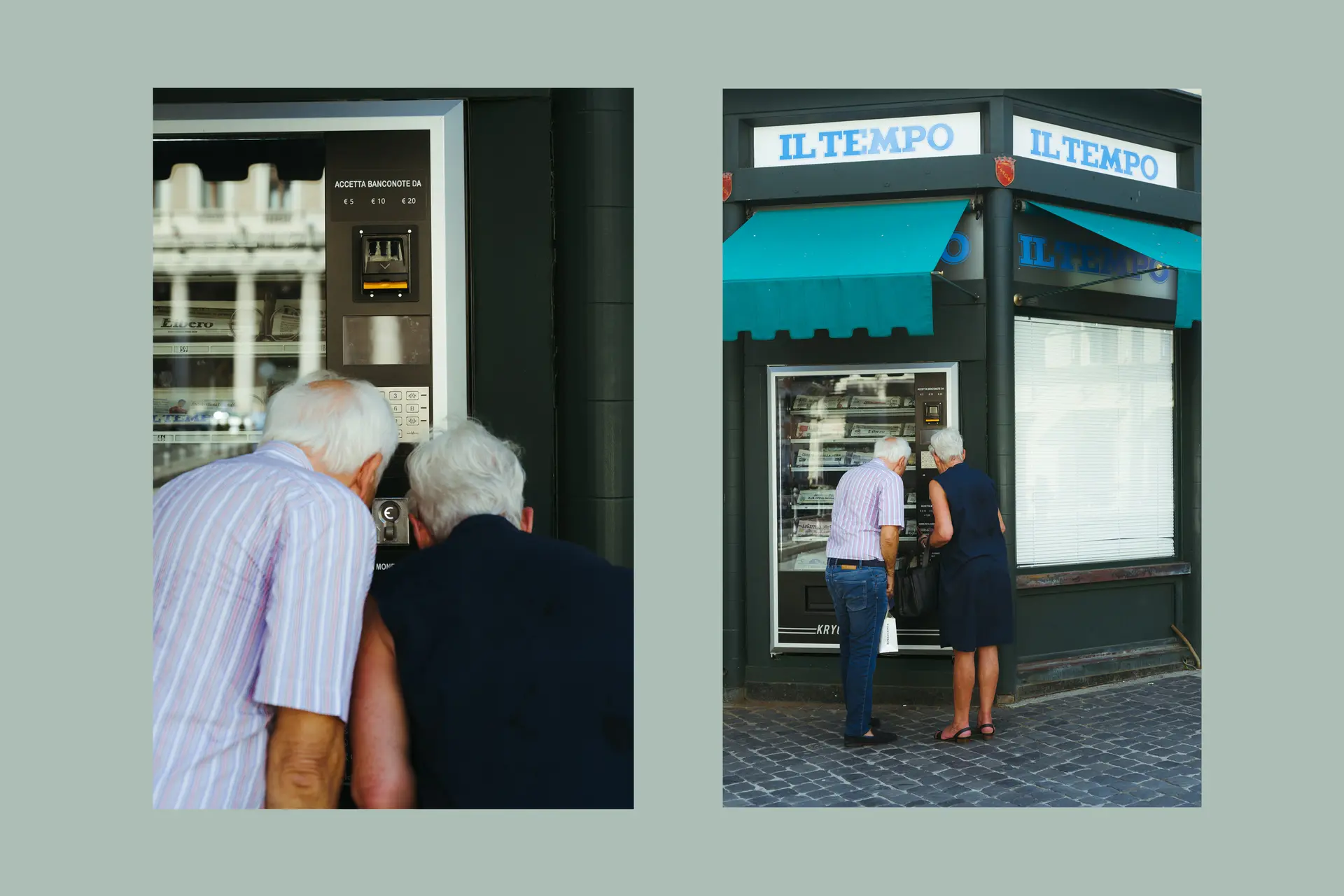 Old couple at the vending machine