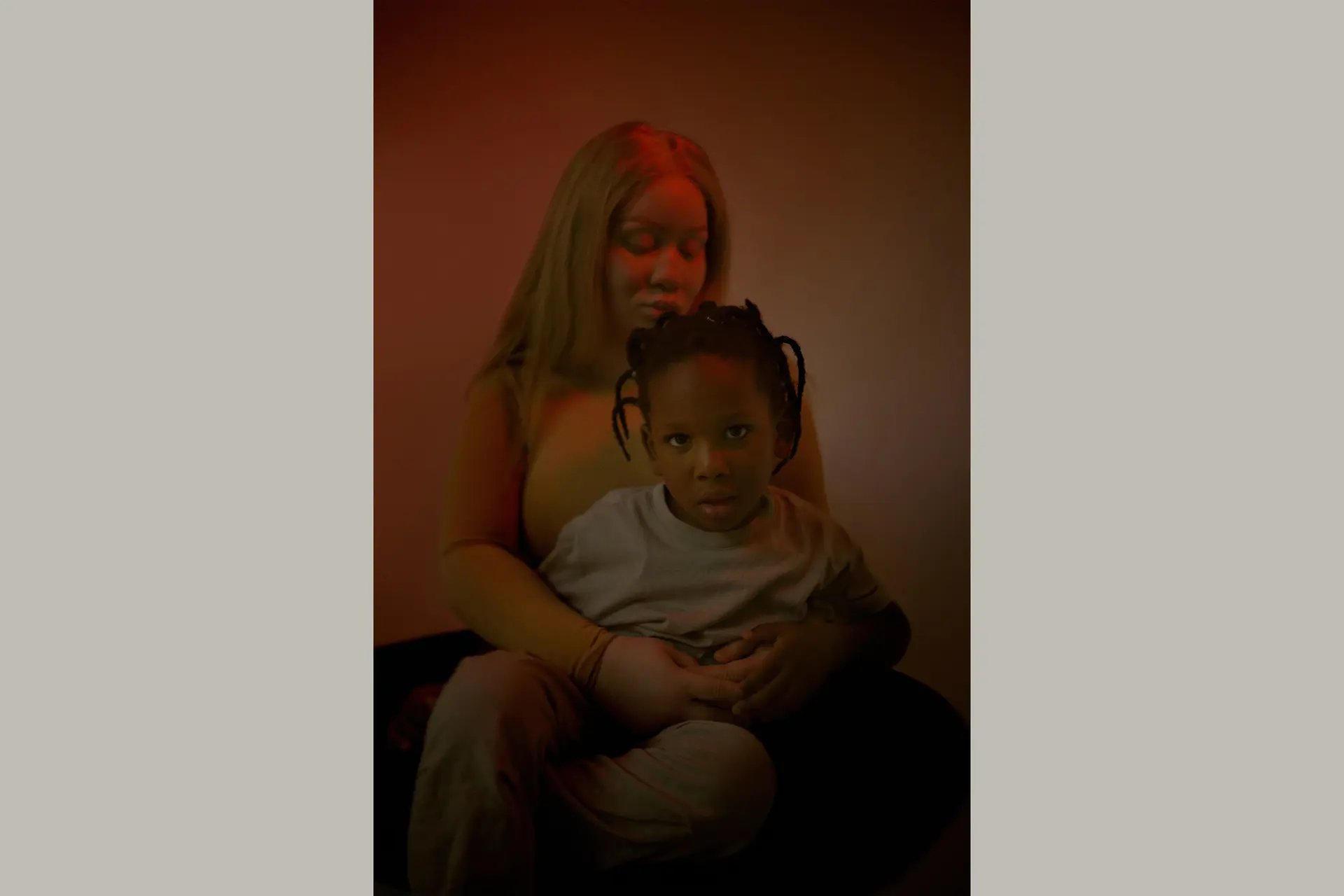 Mother with child on her lap