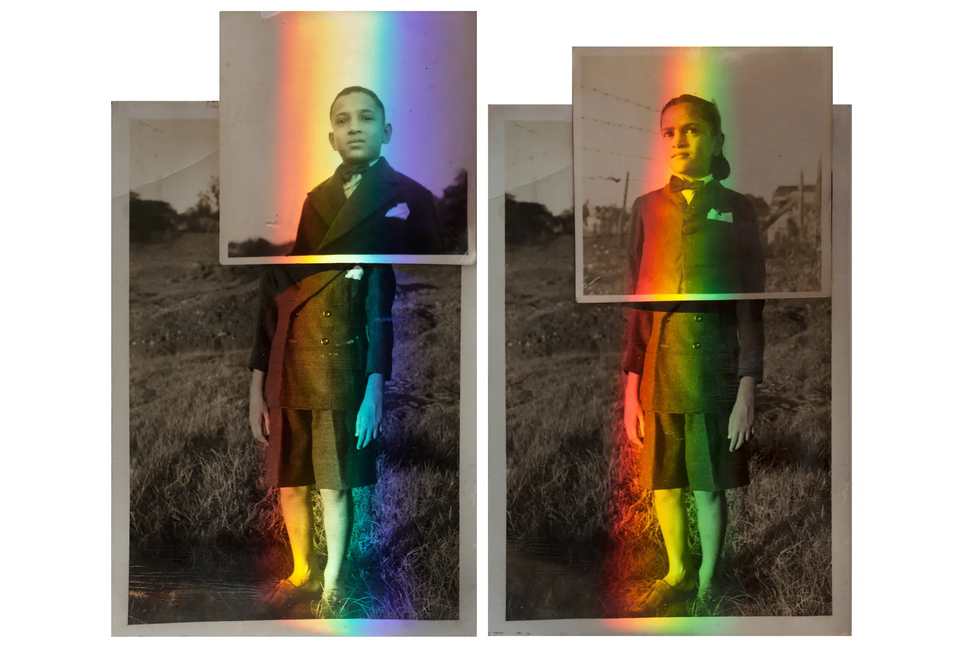 old photographs of a boy and a girl