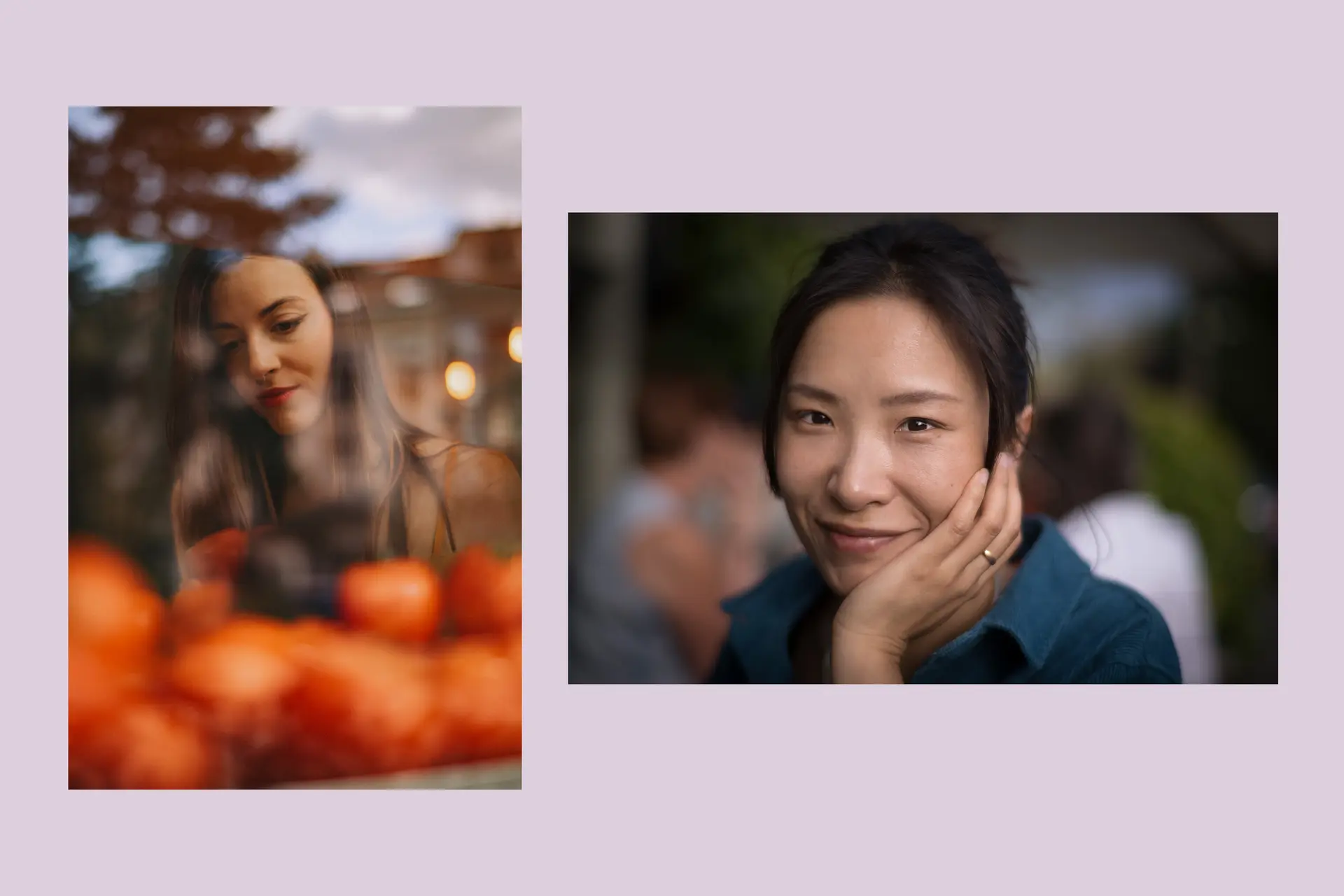 Two portraits of women.
