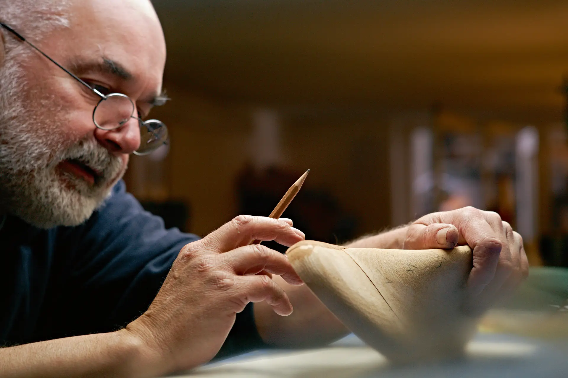A man making a shoe model