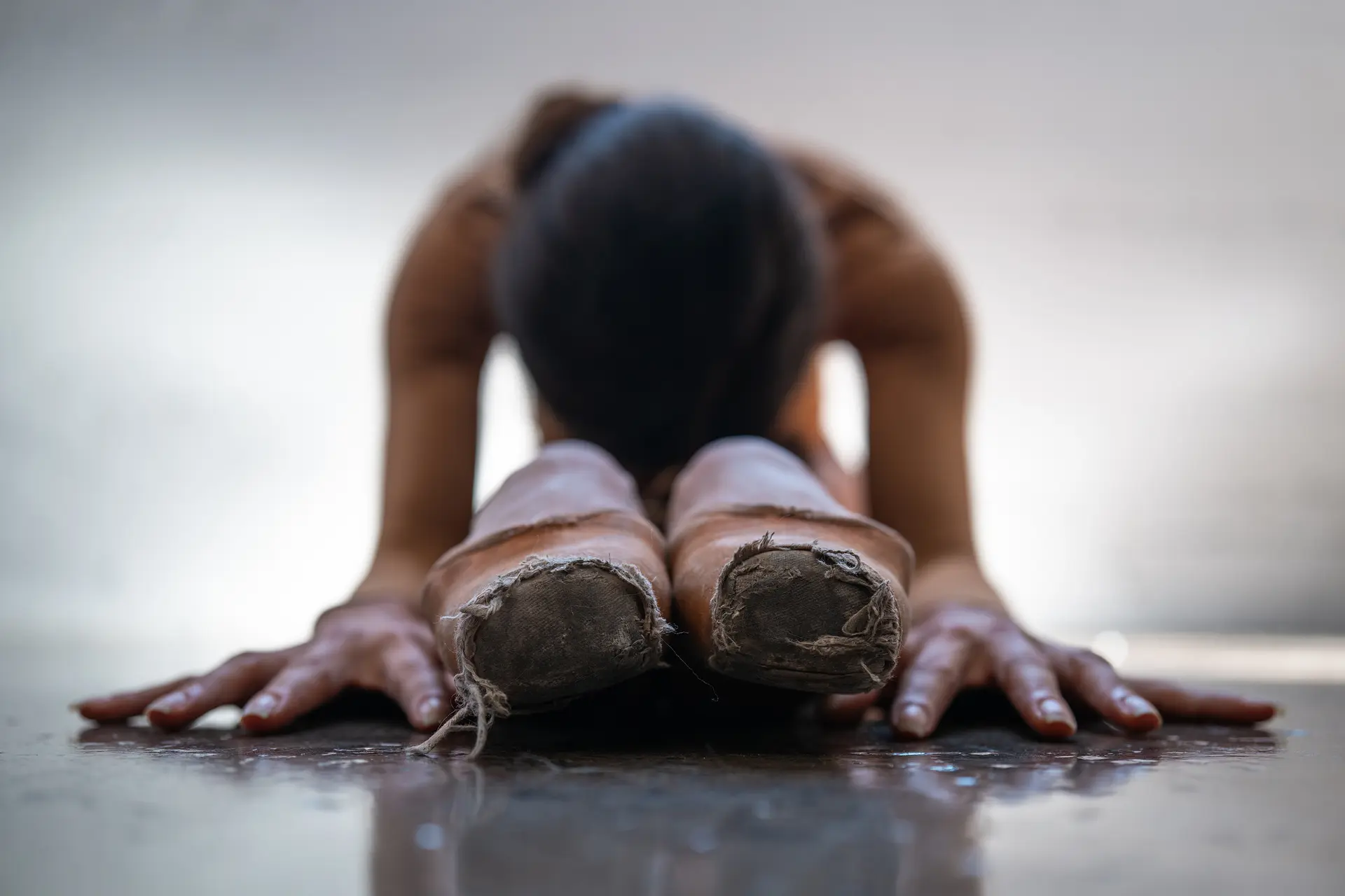 Ballerina stretching 