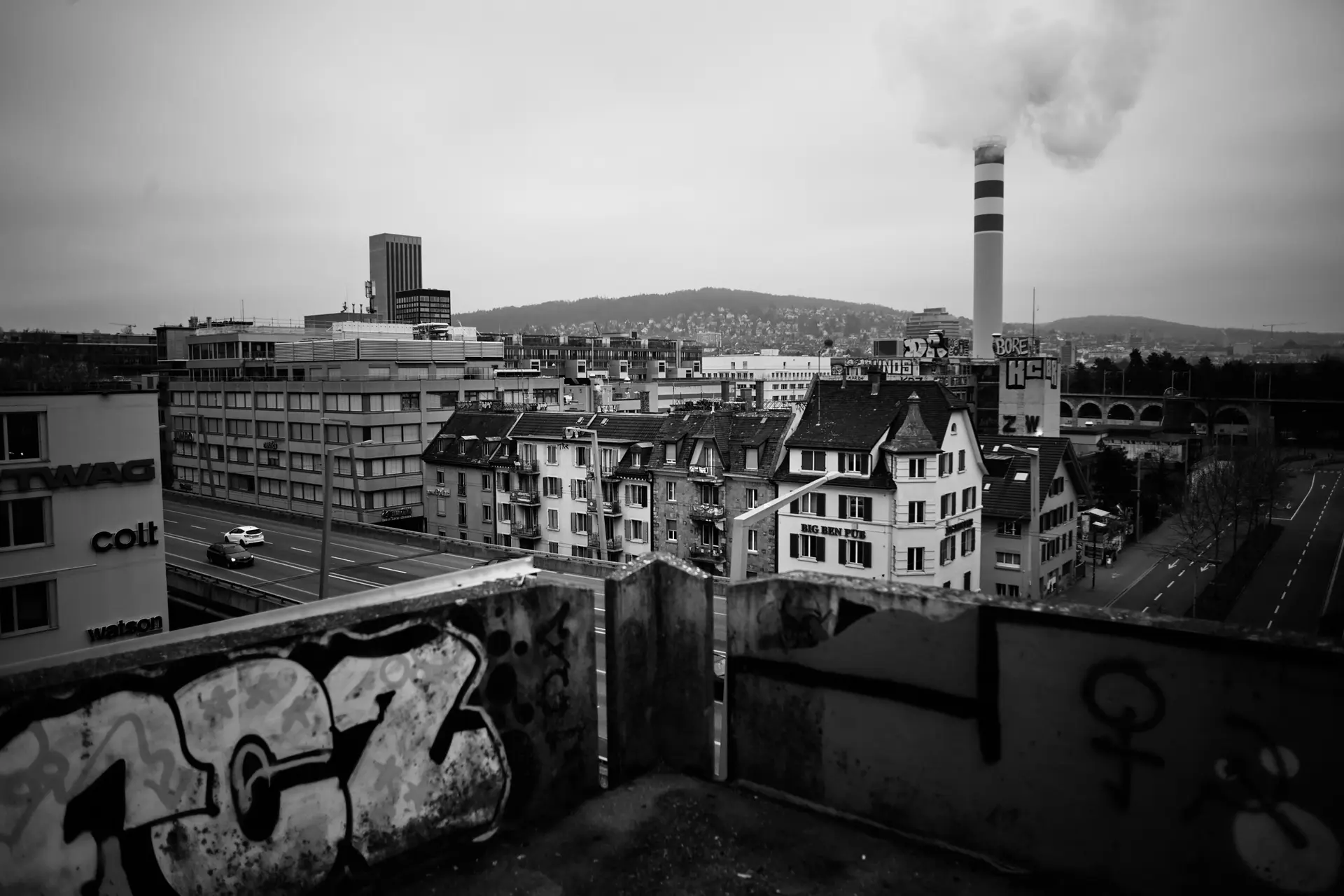 A bird's eye view of Zurich.
