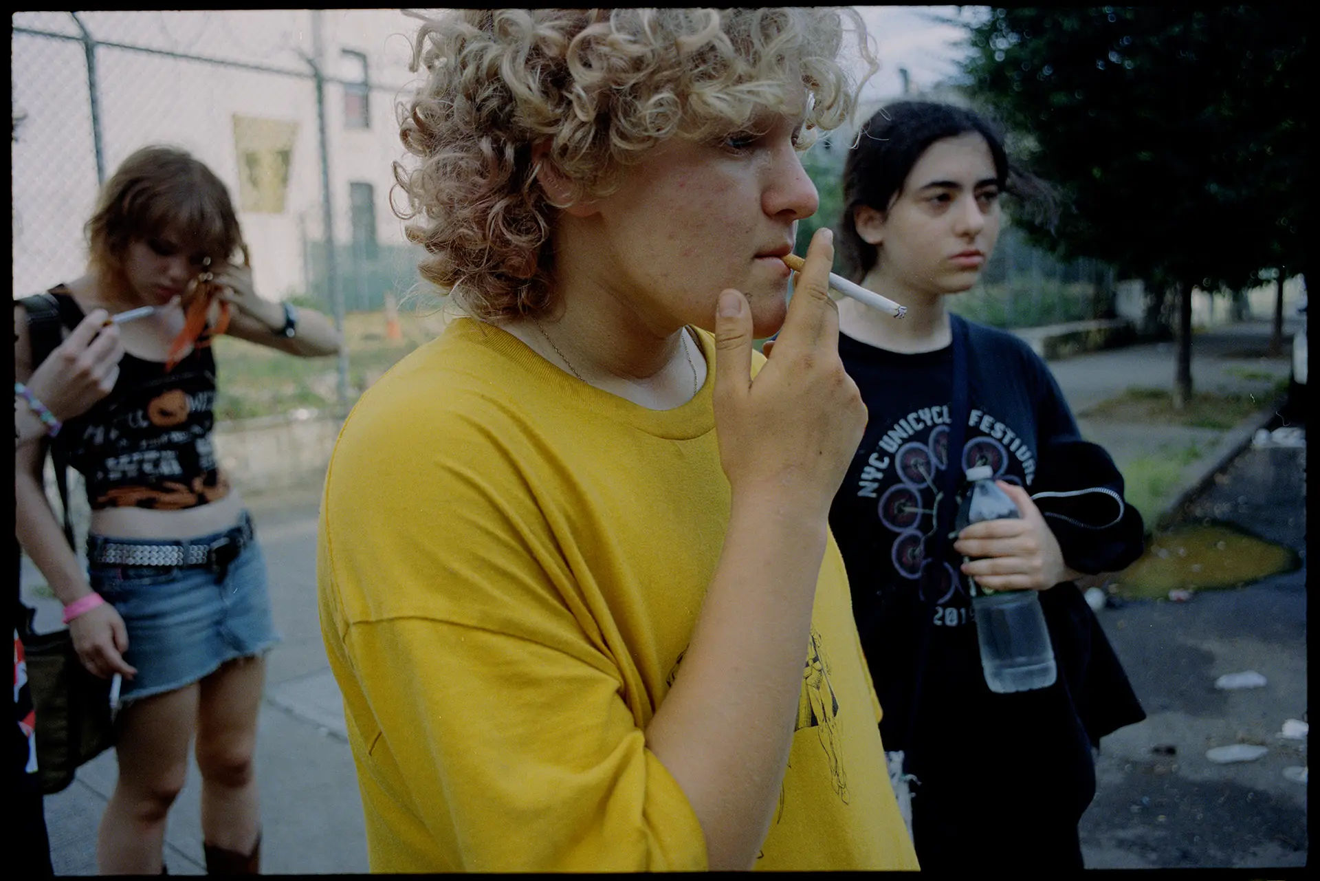 Teenager girl with a cigarette
