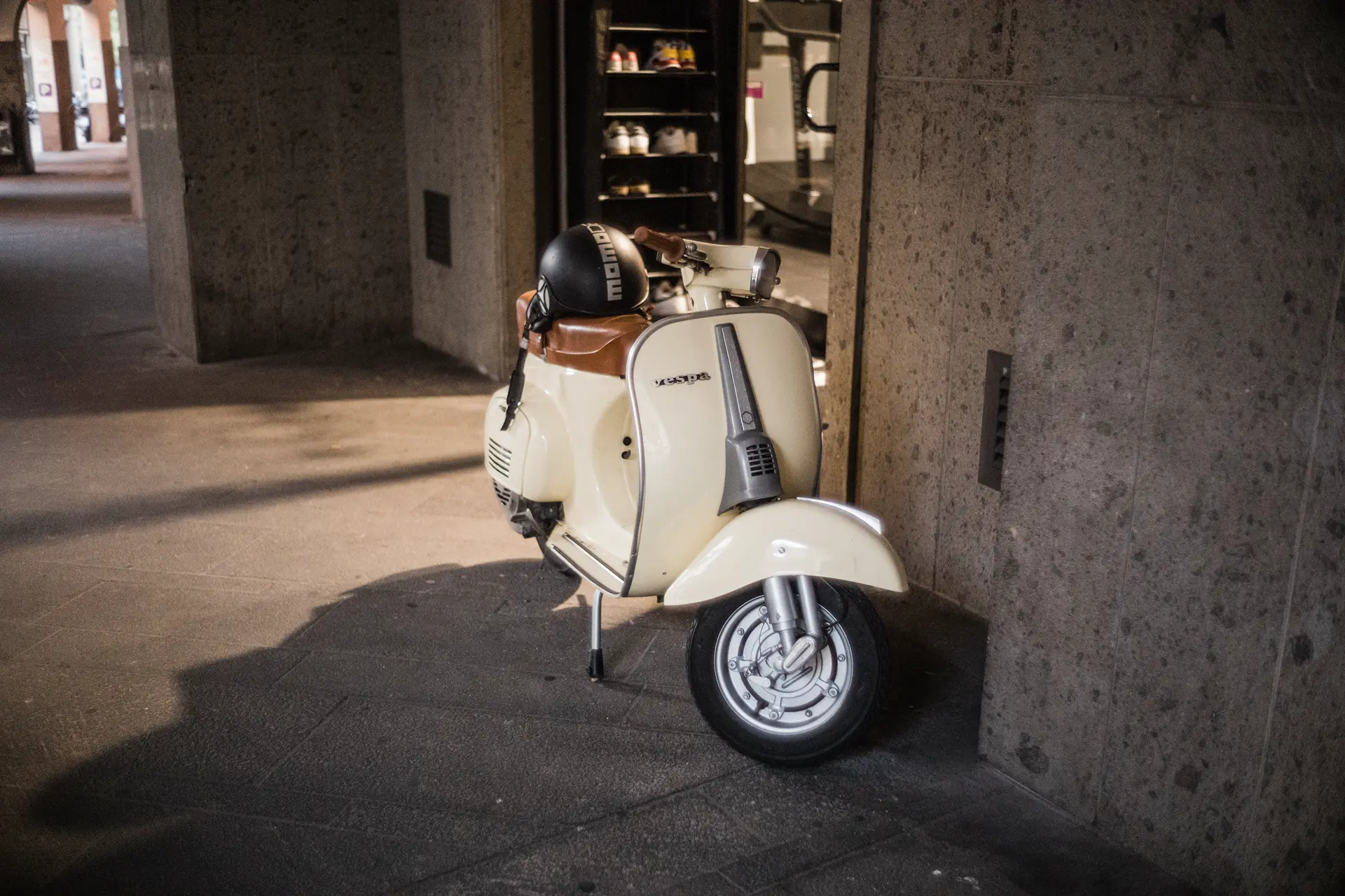 white Vespa