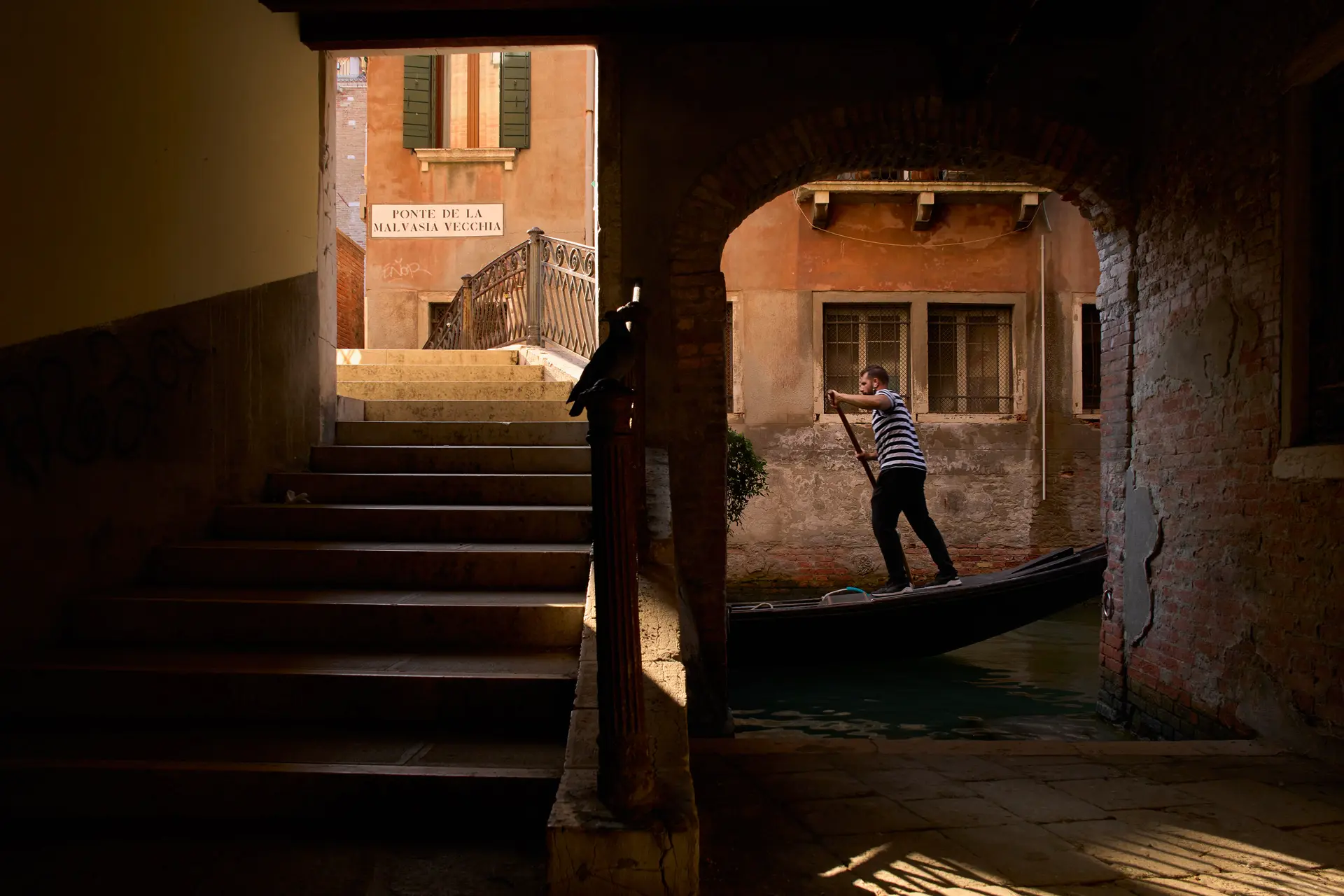old house with gondola in the background