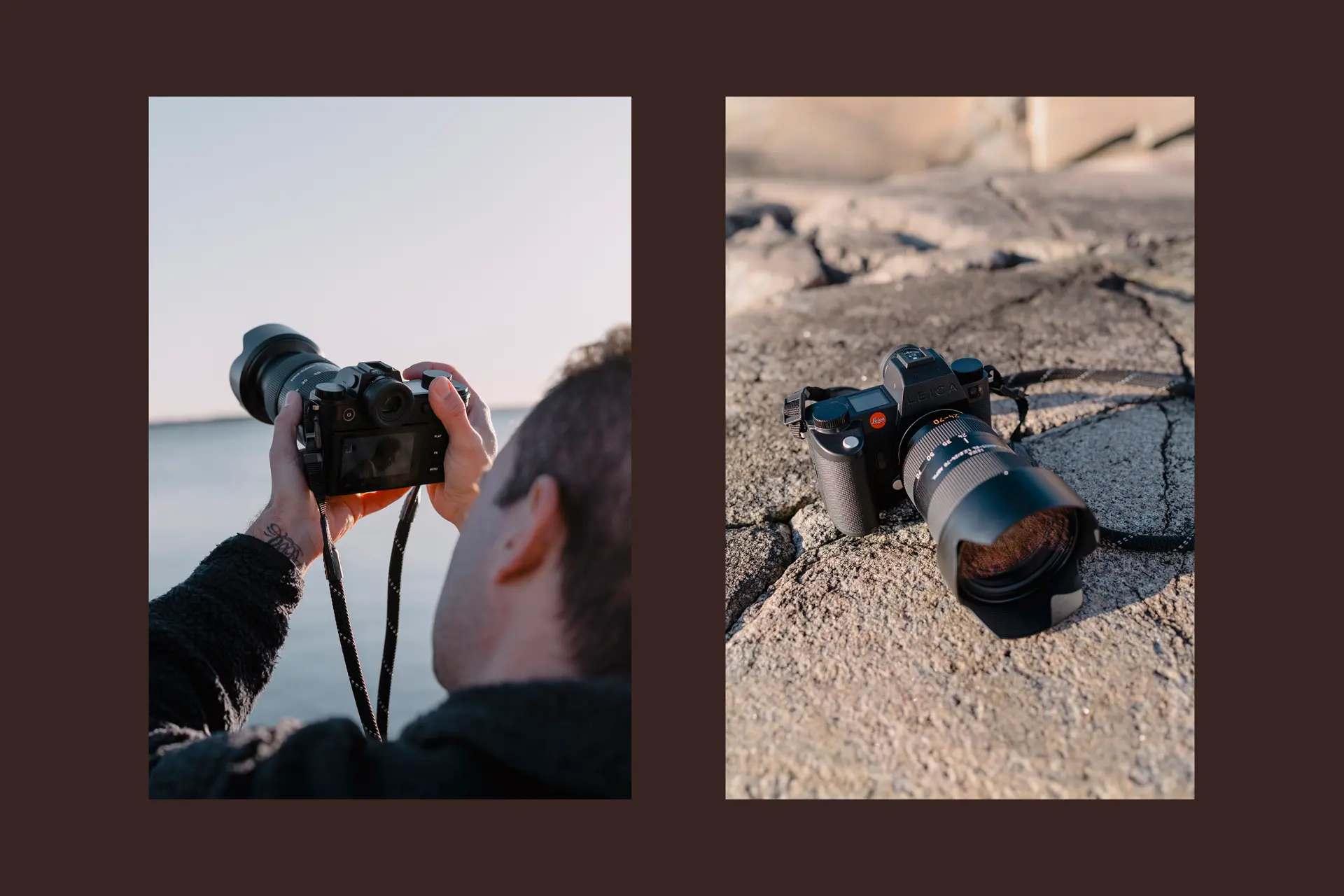 A person is holding the Leica SL3-S