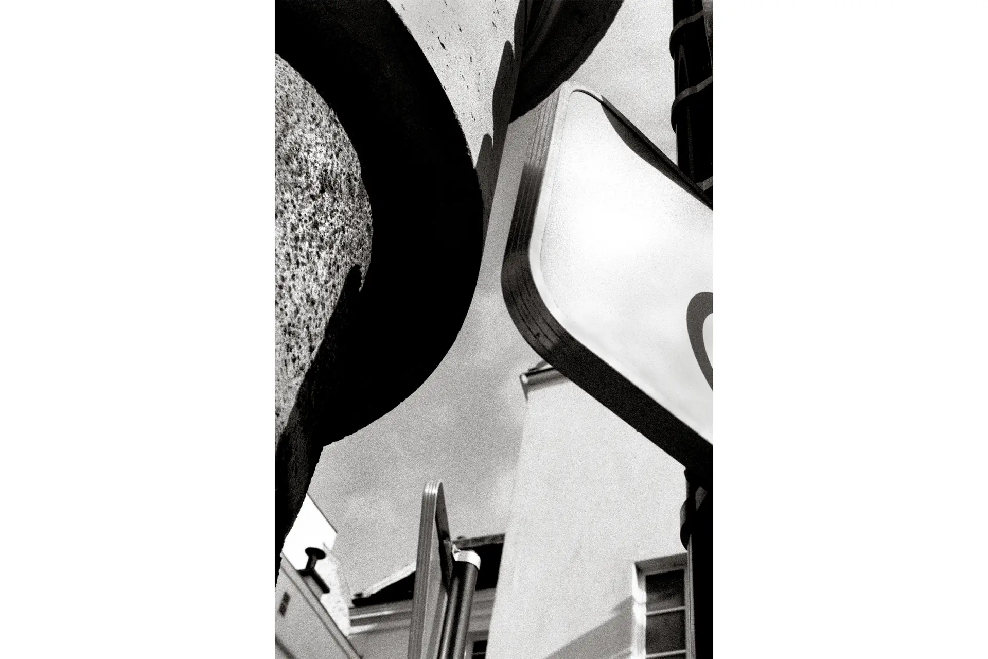 Black and white photography of an architectural building