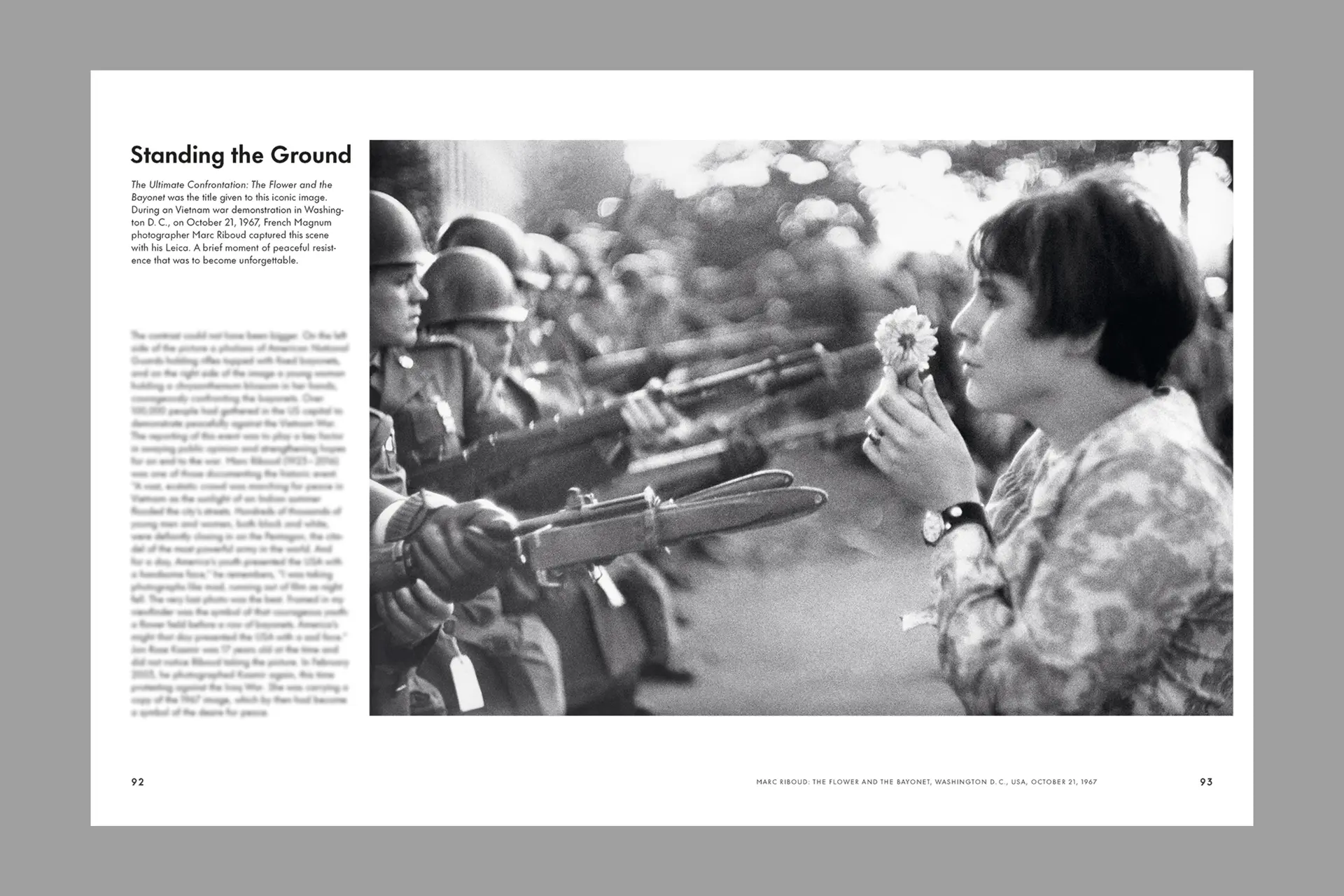 Interior view of the book ‘100 Leica Stories’ chapter ‘Standing the Ground’