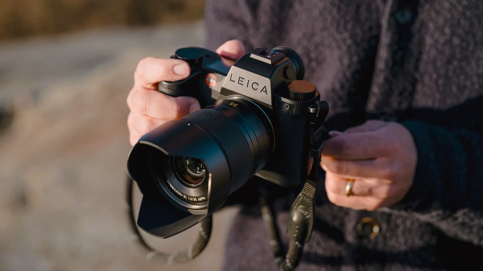 Leica SL3-S with Summicron 35 in hands