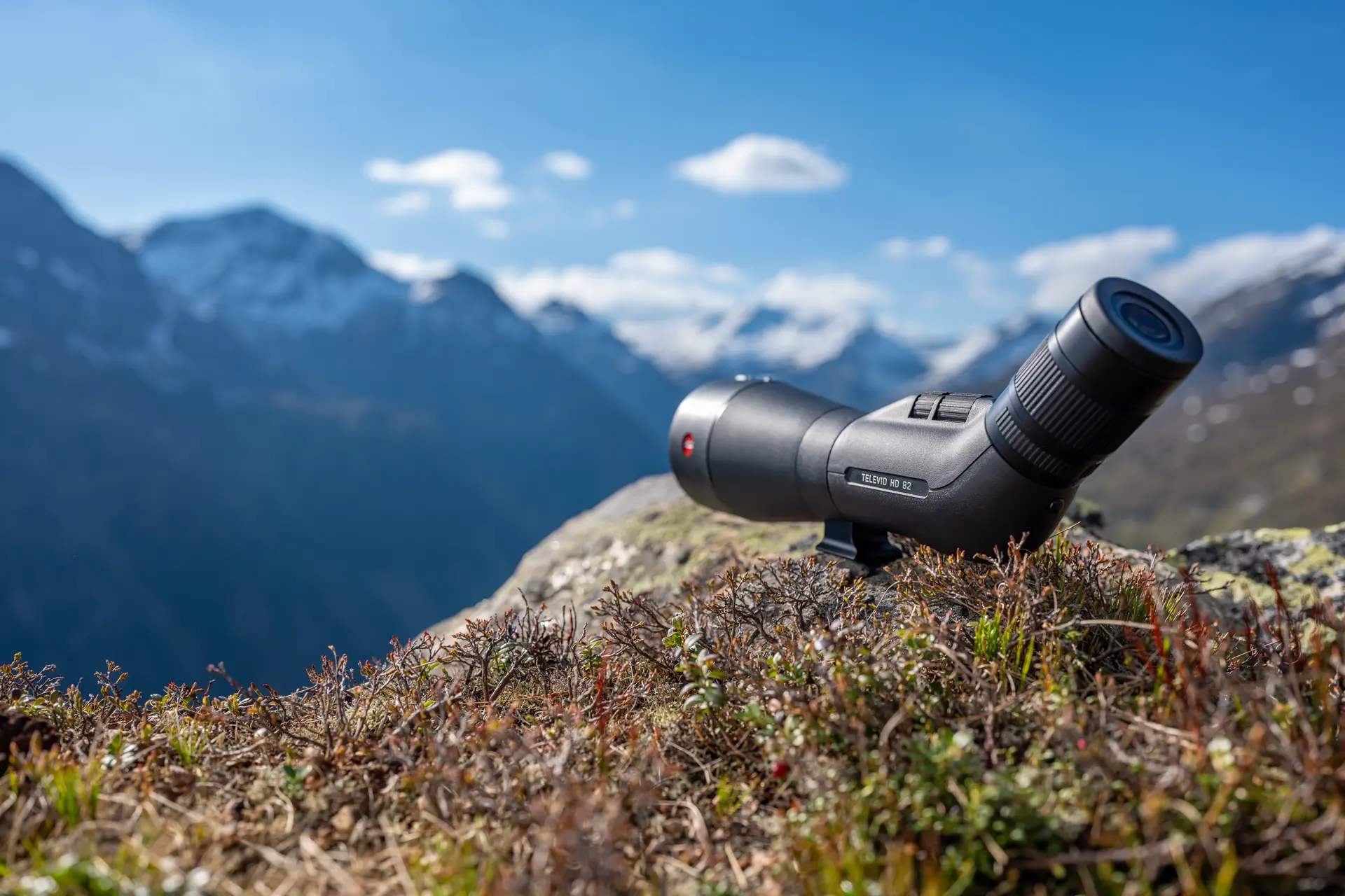 Leica Televid HD on a rock