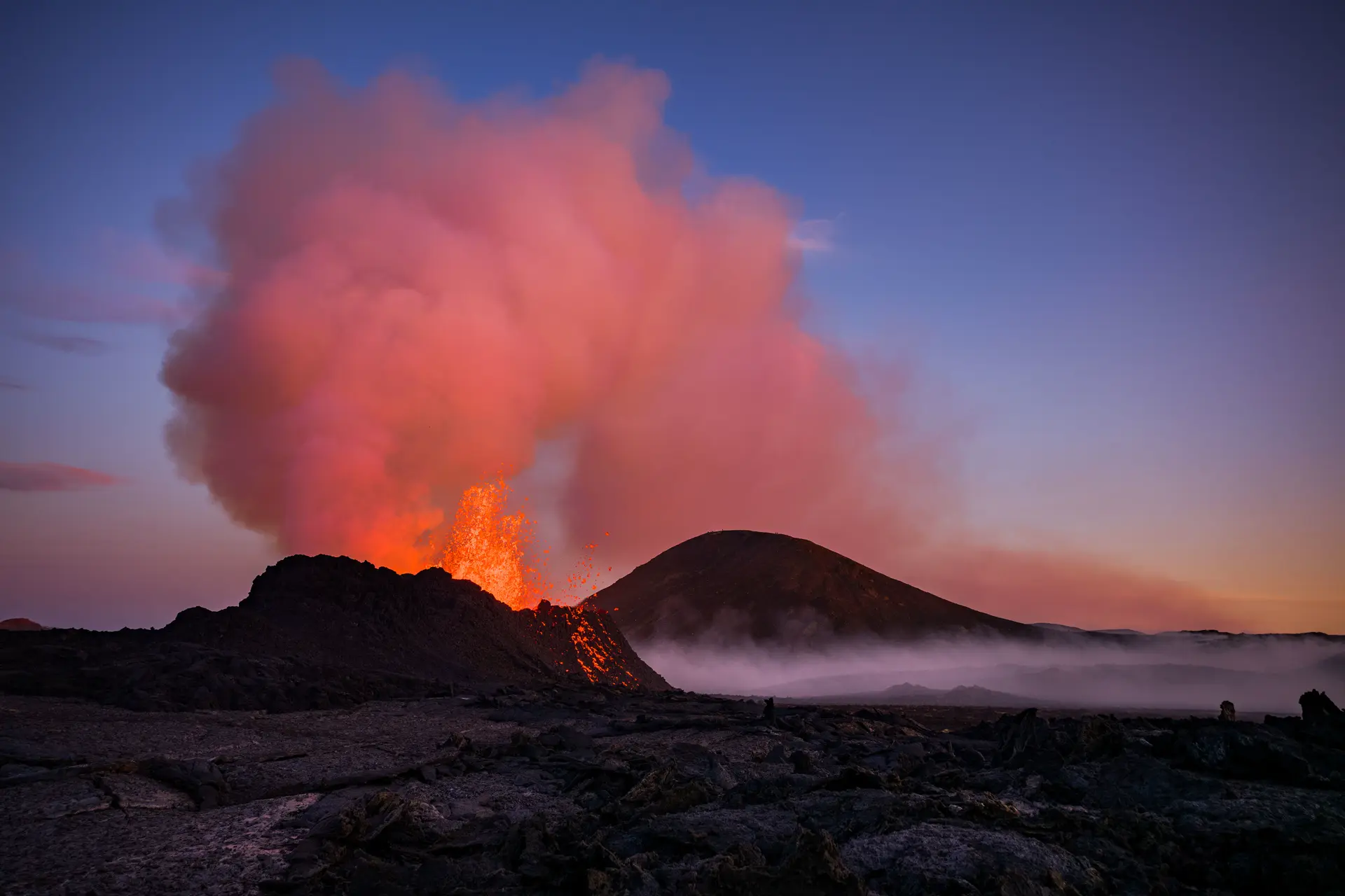 Volcanic eruption.