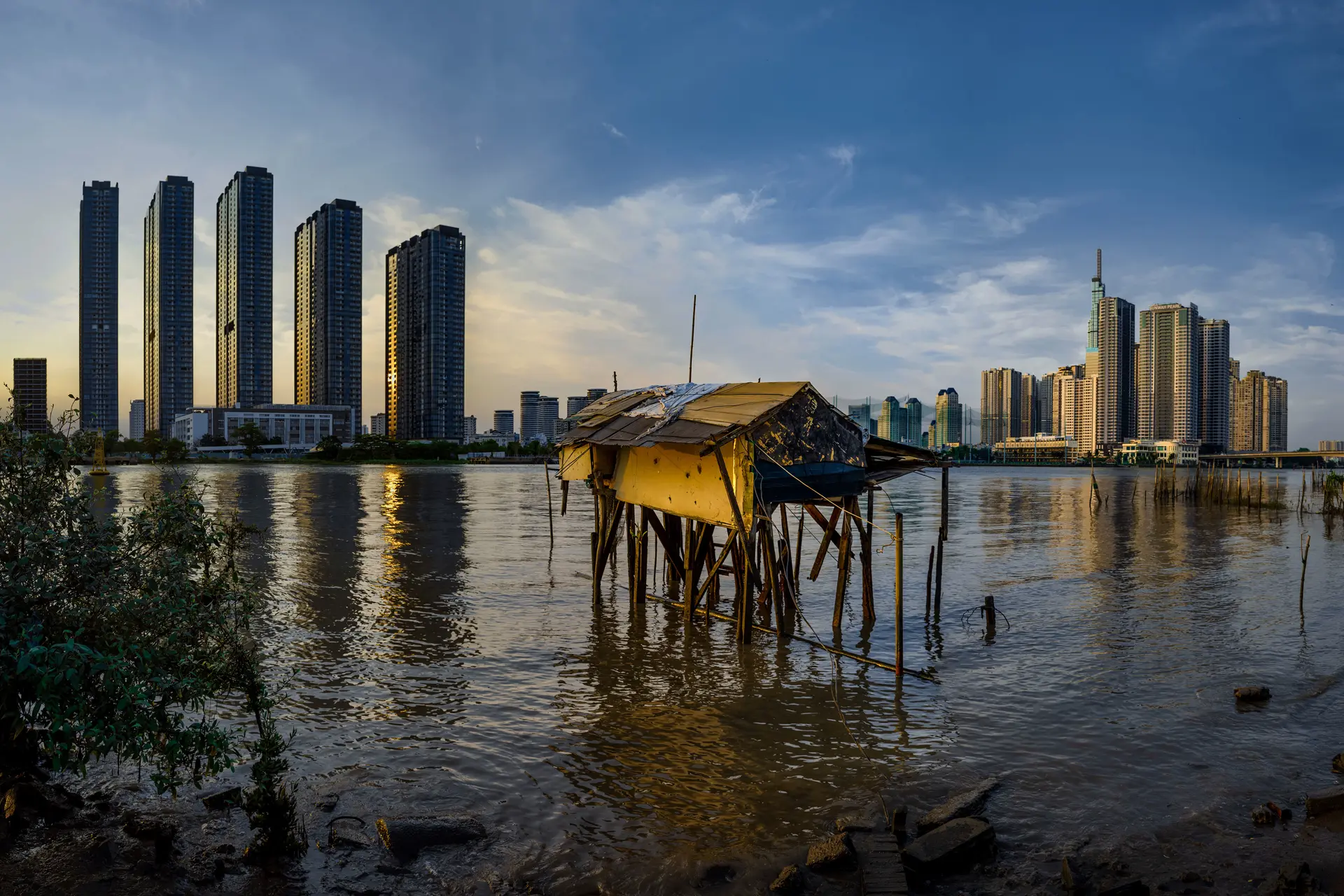 River and a city in the background