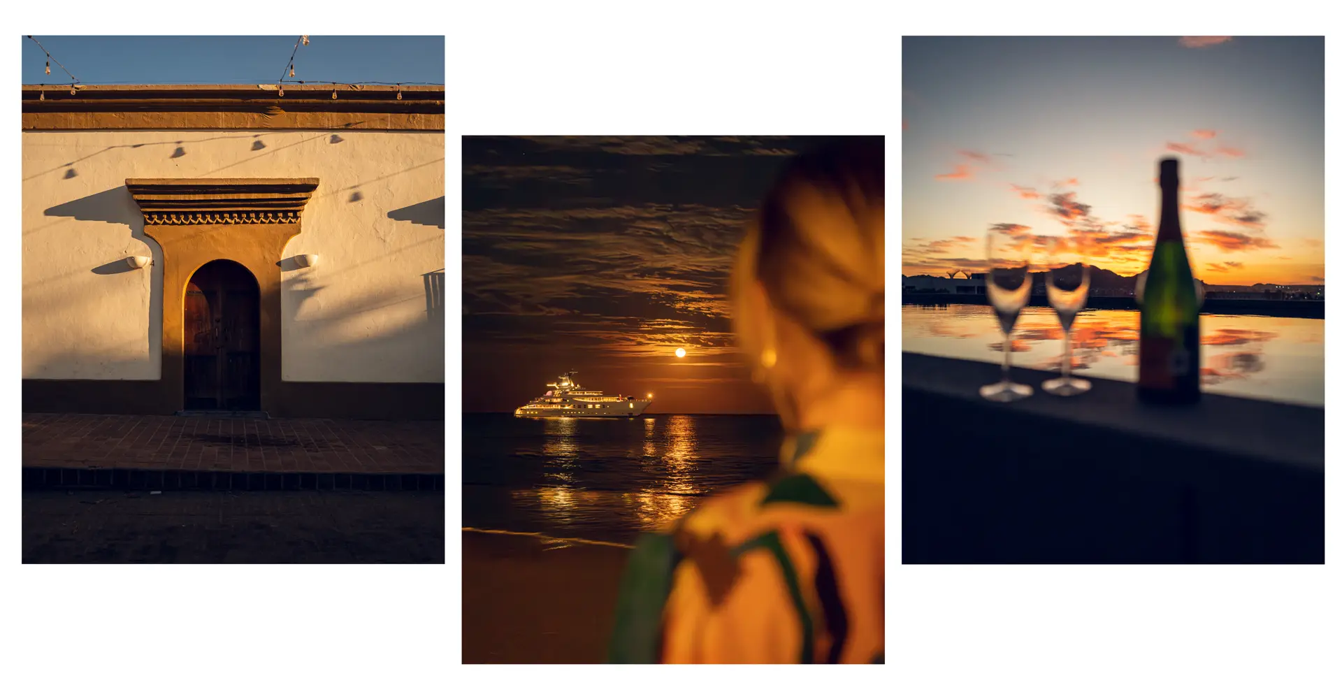 Three pictures taken in the evening sun