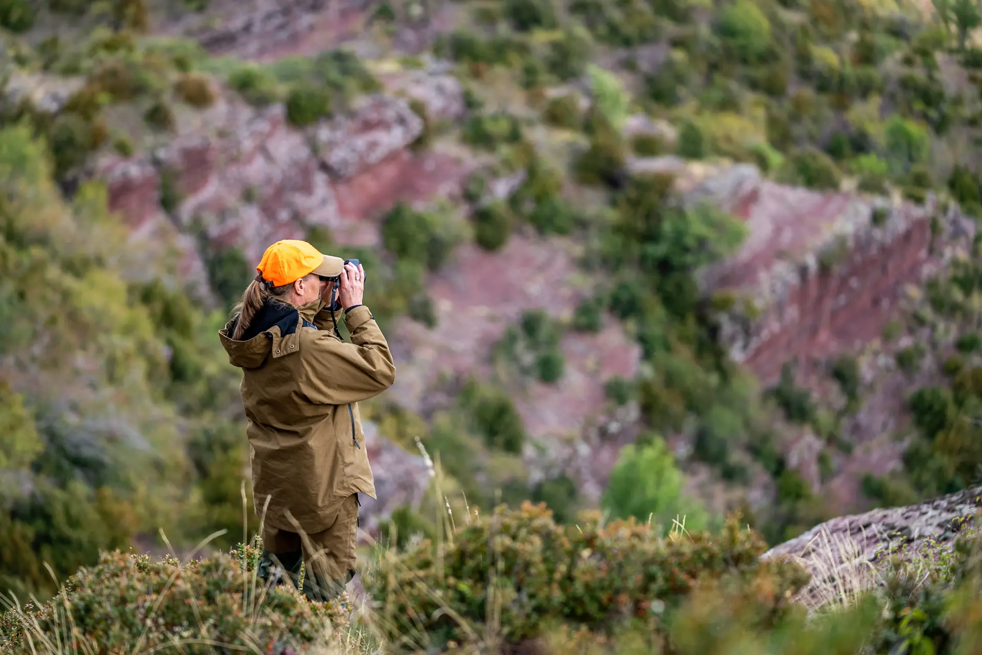 Huntress in the mountains