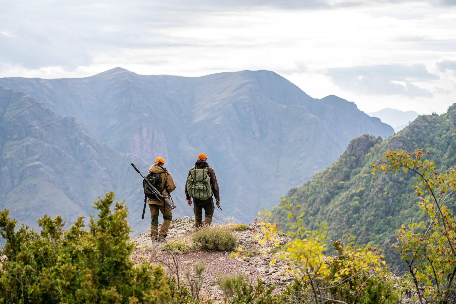 Two hunters in the Maritime Alps