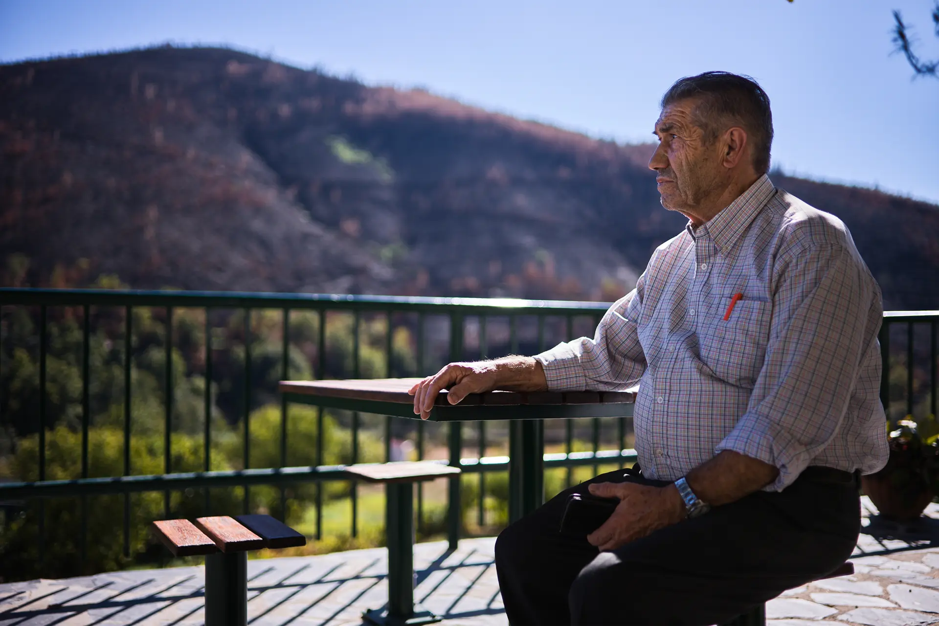 Man looking to the horizon in Portugal