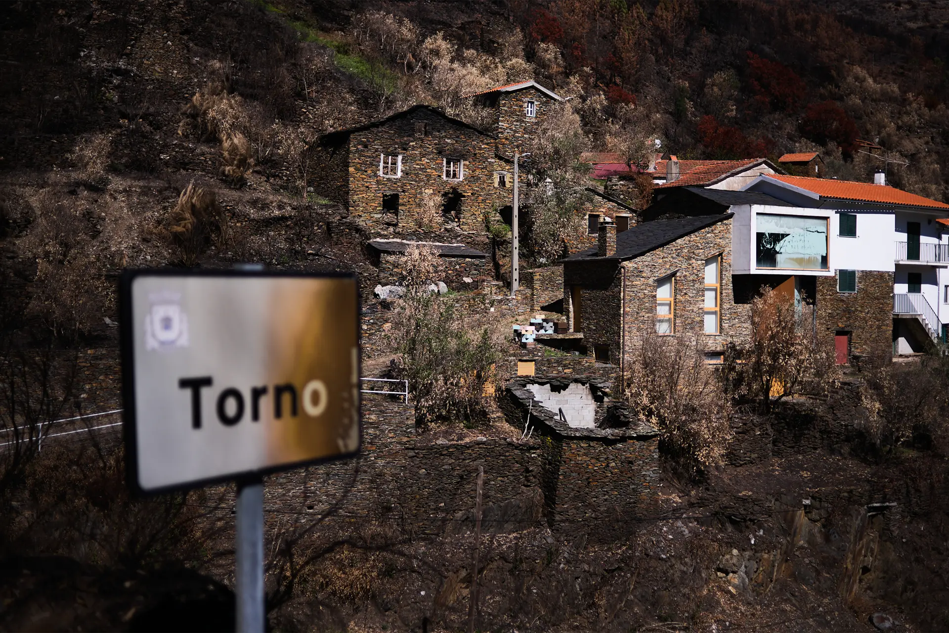 Torno town signal (Portugal) burned