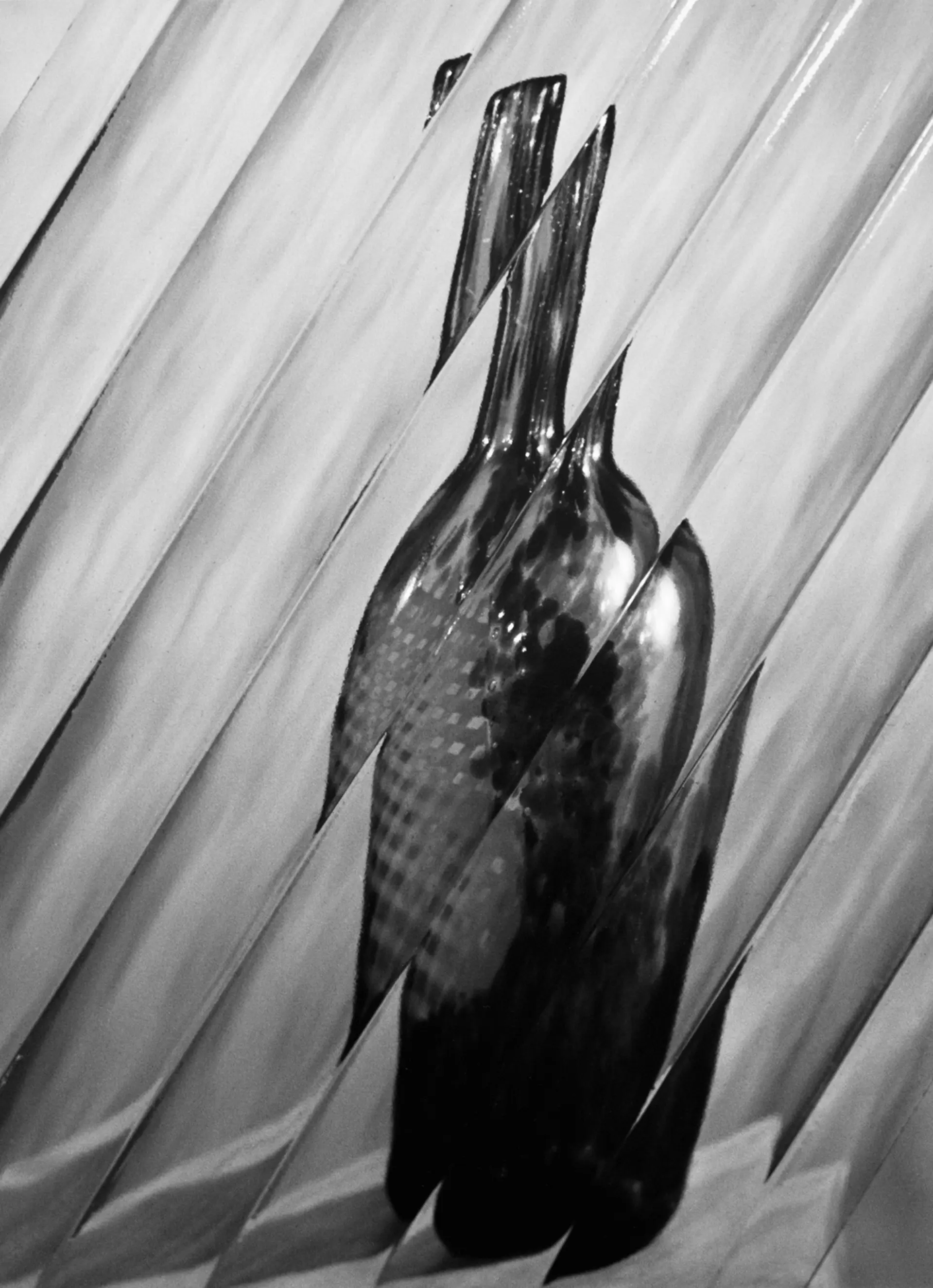 Blurred Black and White Photo of a glass bottle