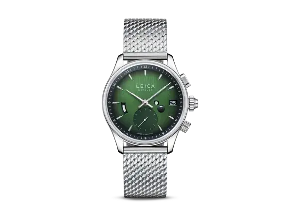 98289_Leica_ZM2_Urban_Green_Milanaise_Stainless_Steel_metal_bracelet_front_1920px.webp