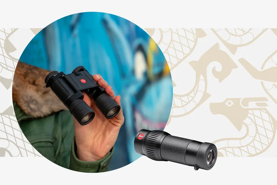 Compact binocular.