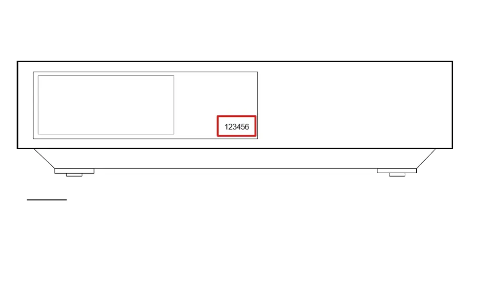 Sketch of Leica Cine 1 where to find the serial number.
