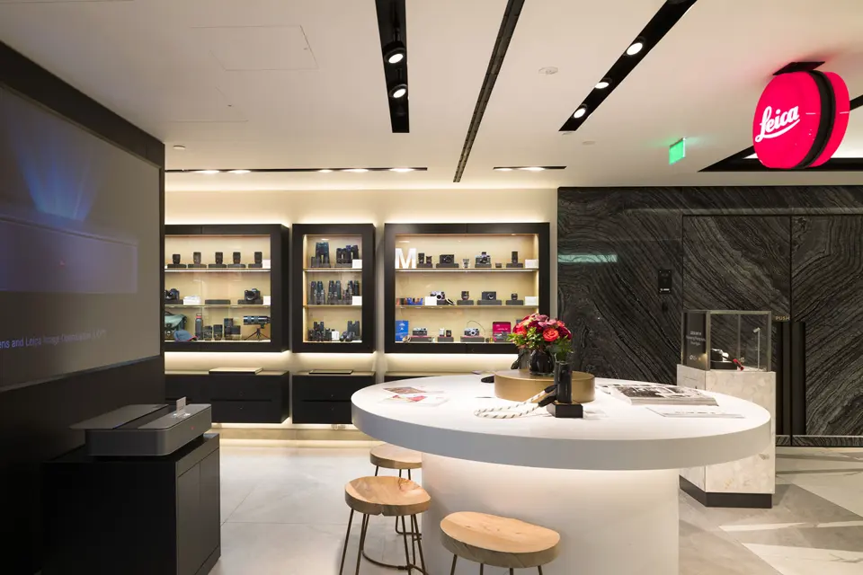 Leica Store Harrods with flowers and products